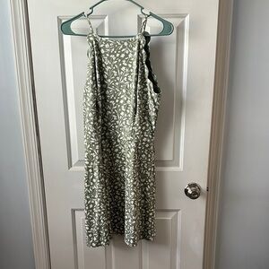 Green and White Floral Dress